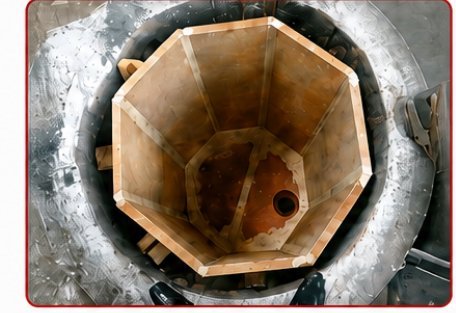 Cold Board Ladle Lining installed inside a ladle, top view