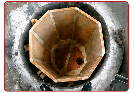 Cold Board Ladle Lining installed inside a ladle, top view